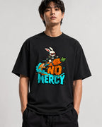 No Mercy Rocket Bunny Graphic Tee - Cool Street Art Style - Black