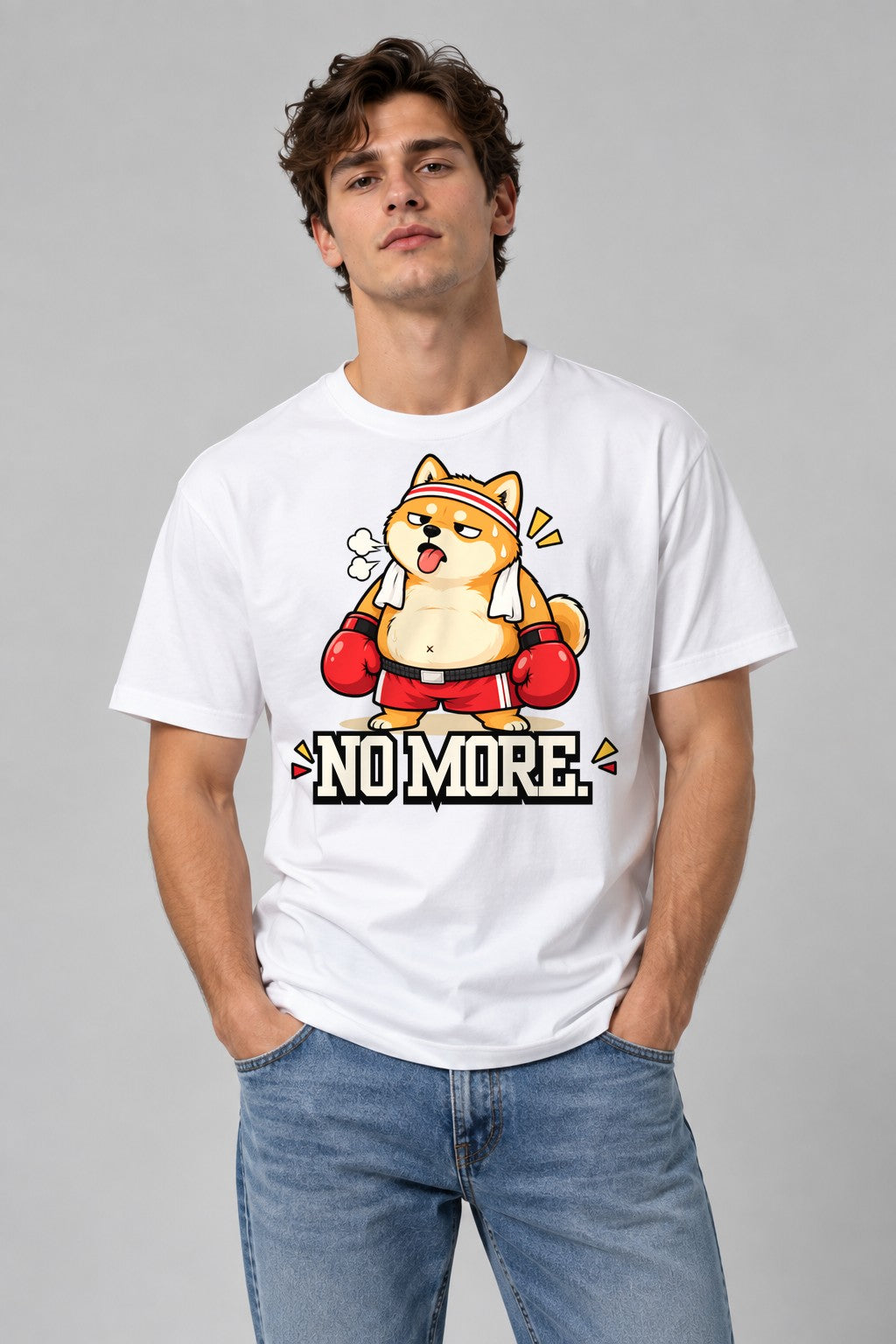 No More Boxer Dog - White
