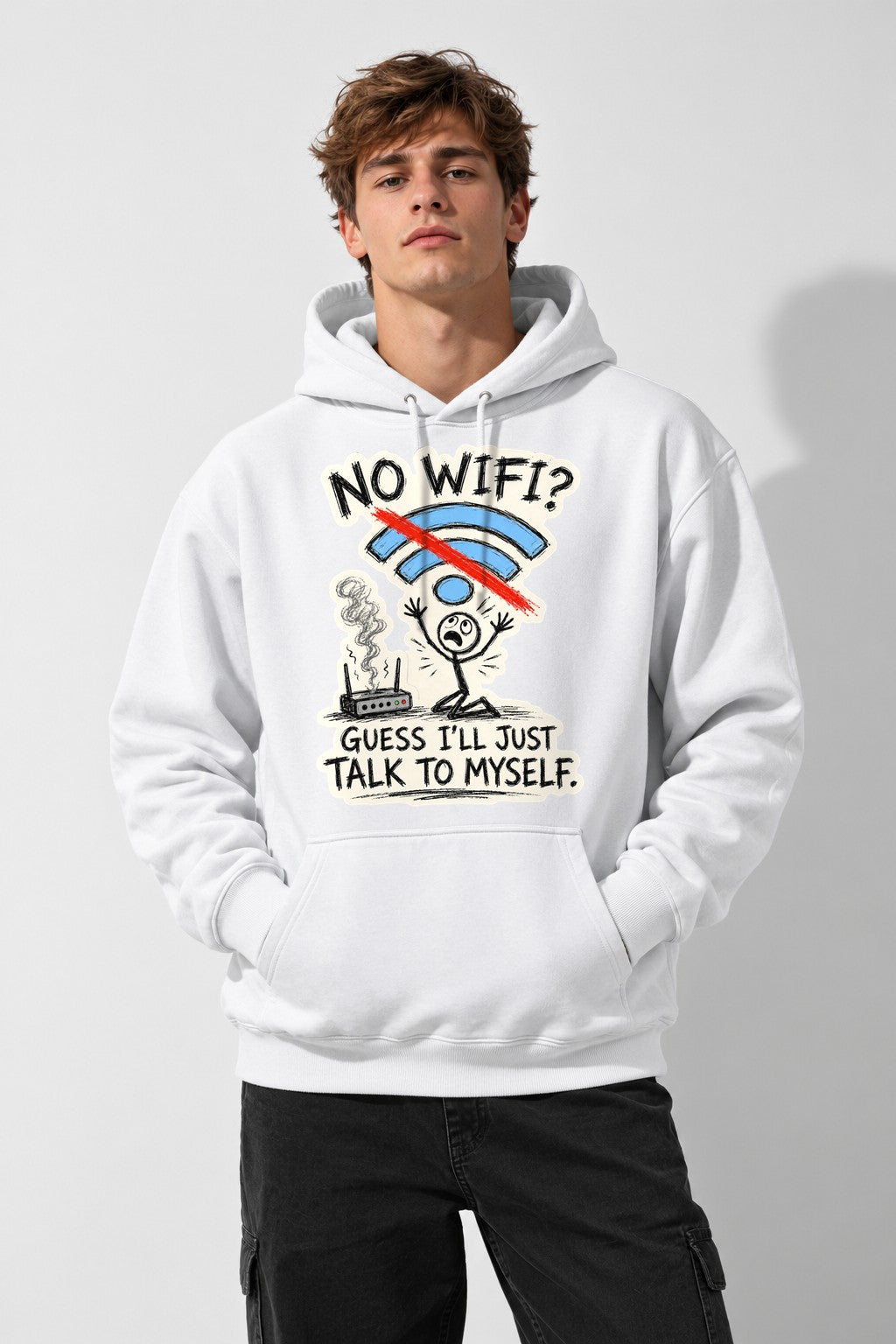 No WiFi Talk To Myself - White