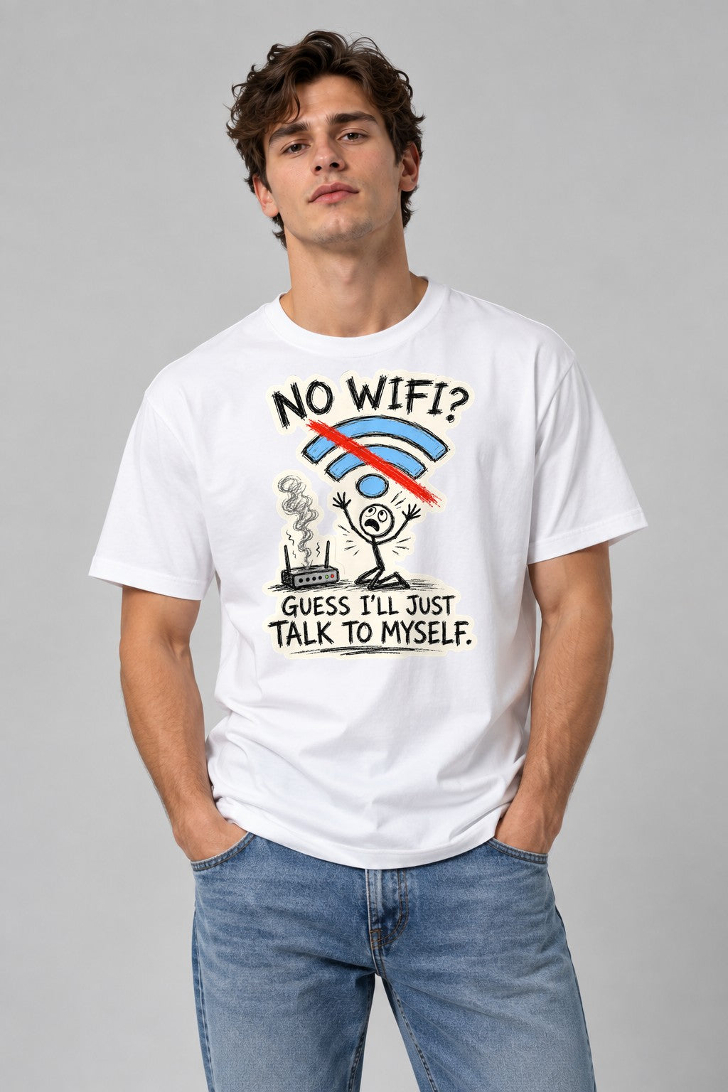 No WiFi Talk To Myself - White