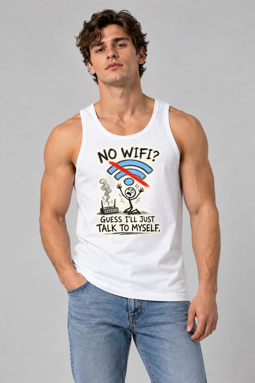 No WiFi Talk To Myself - White
