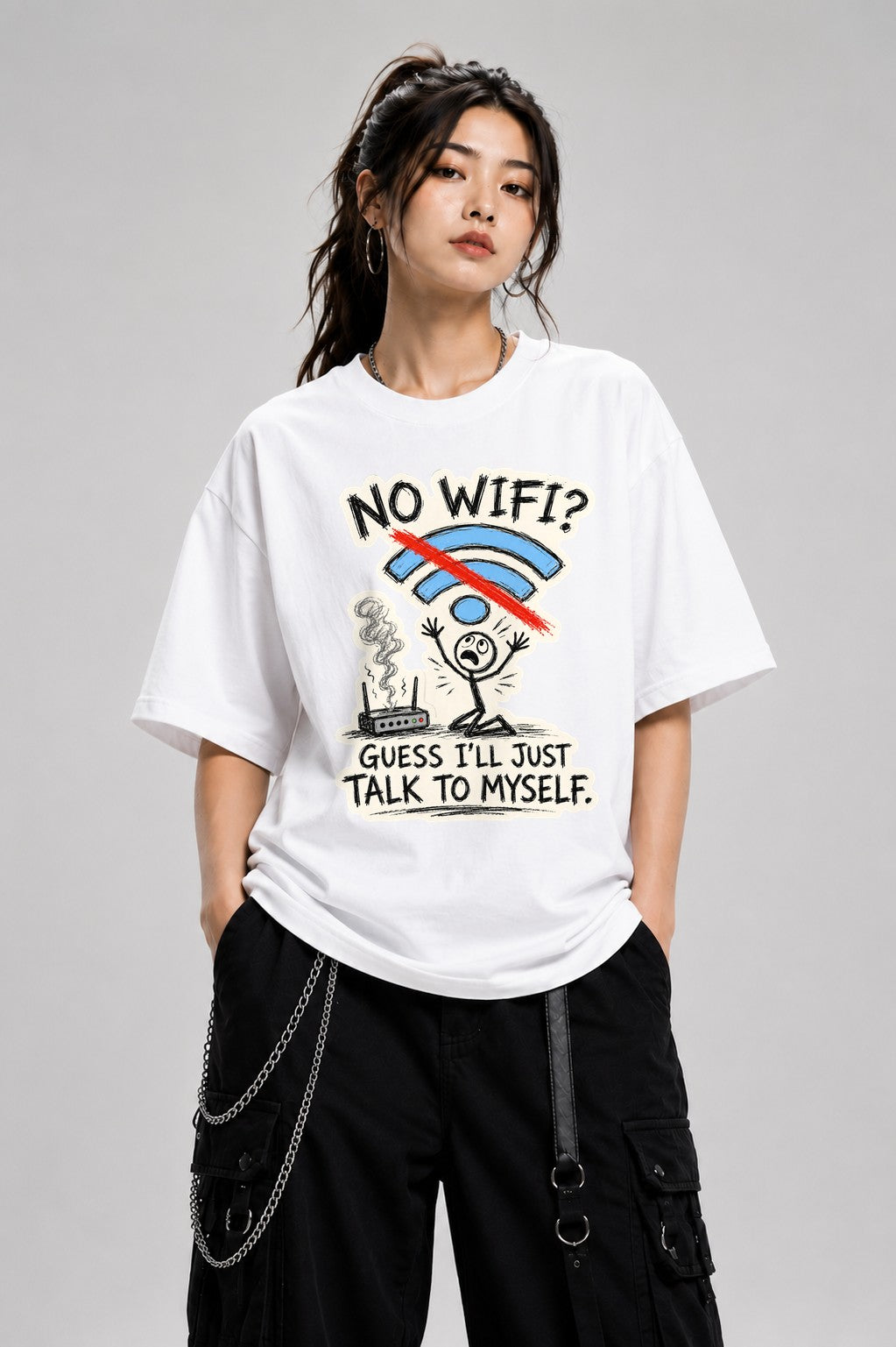 No WiFi Talk To Myself - White