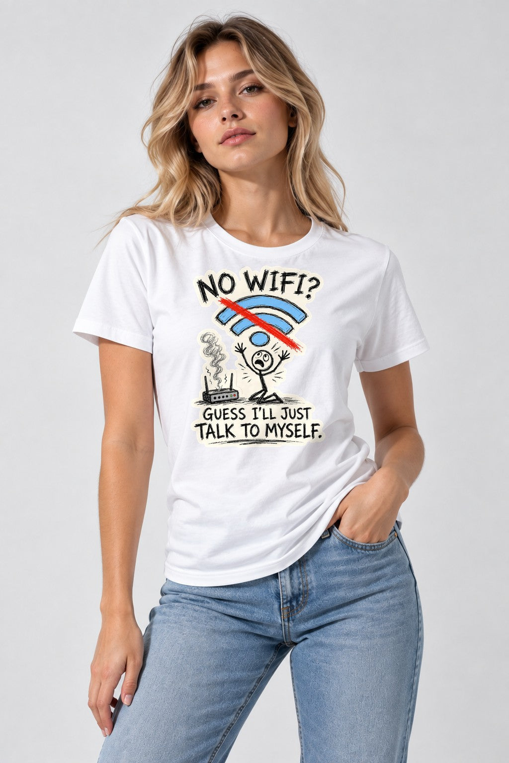 No WiFi Talk To Myself - White