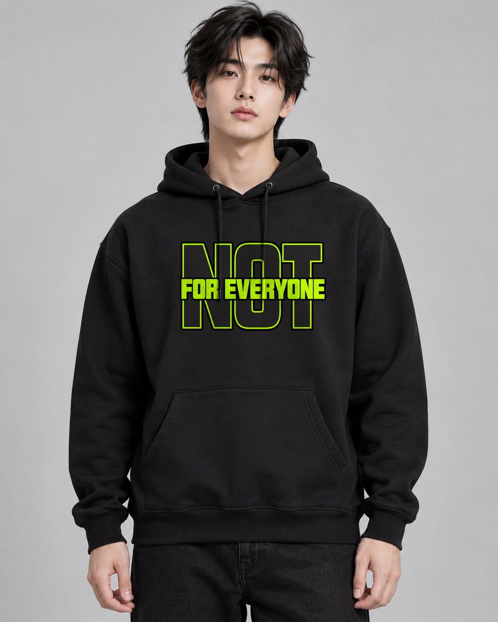 Not For Everyone Neon Green Outlined - Black