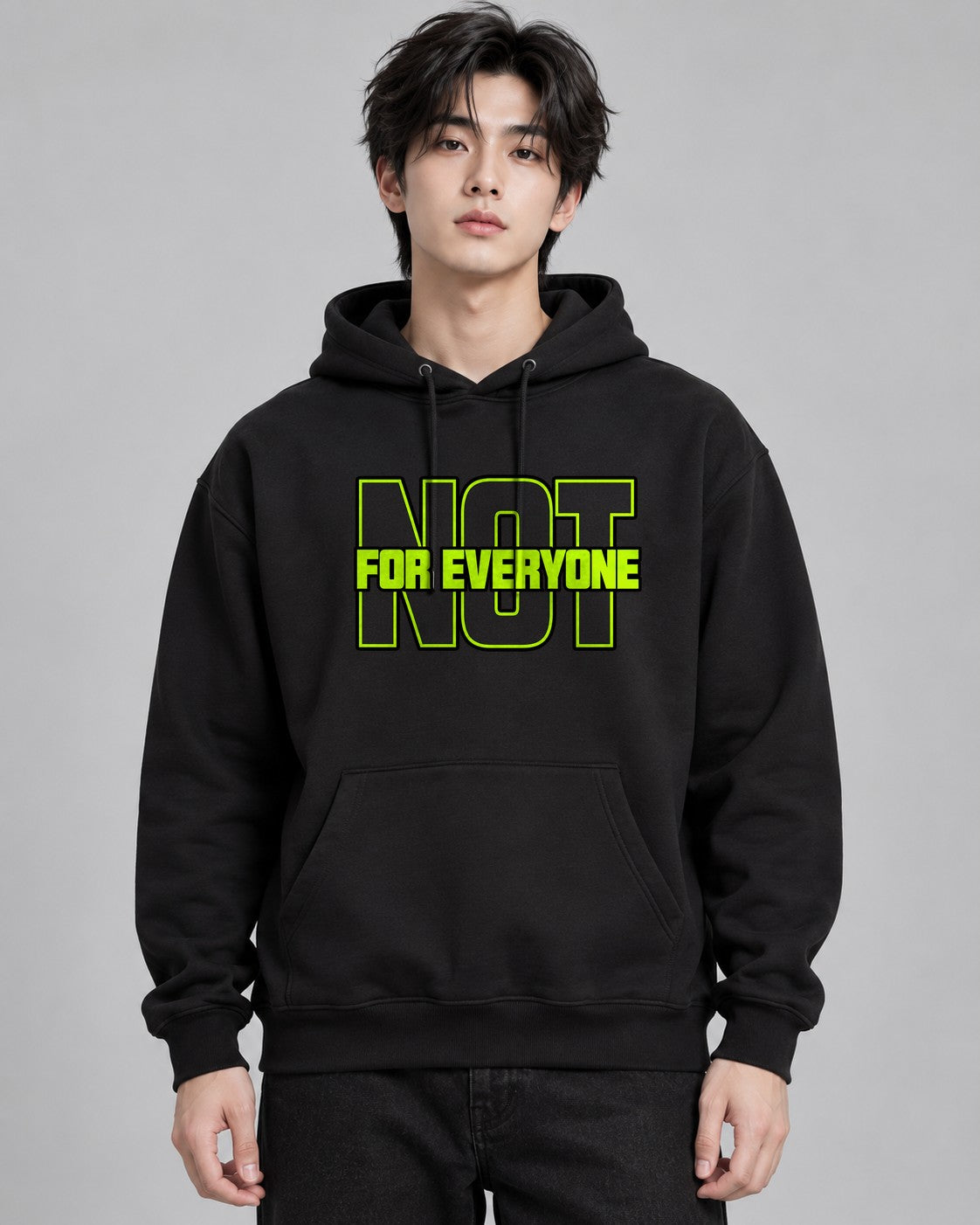Not For Everyone Neon Green Outlined - Black