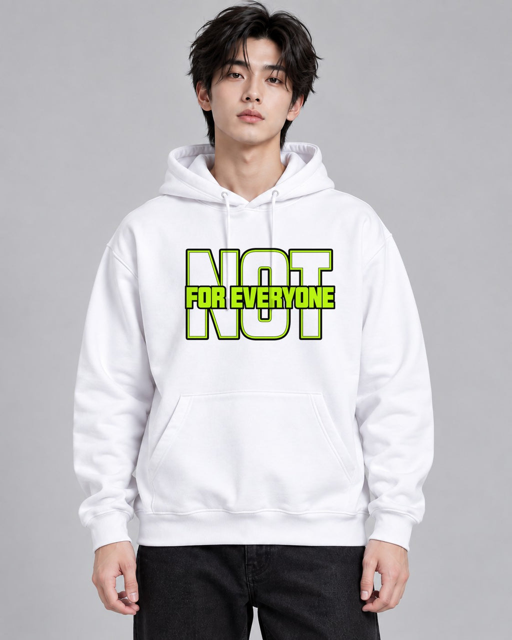 Not For Everyone Neon Green Outlined - White