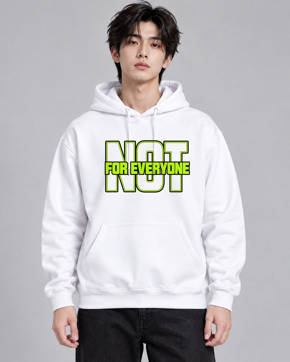 Not For Everyone Neon Green Outlined - White