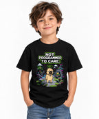 Not Programmed To Care Pug Shirt - Retro Pixel Gaming Glitch Tee - Black