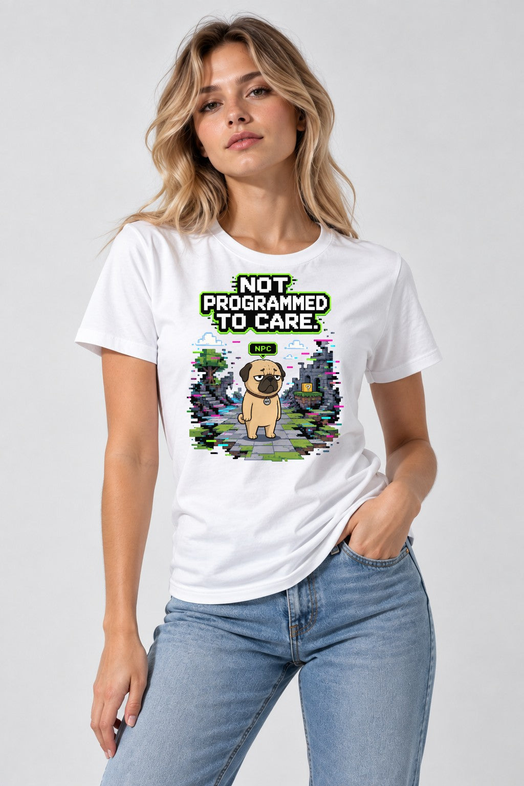 Not Programmed To Care - White