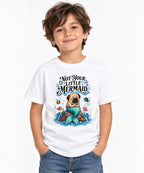 Not Your Little Mermaid Pug Shirt - Funny Mermaid Dog Graphic Tee - White
