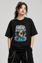 Not Your Little Mermaid Pug Shirt - Funny Mermaid Dog Graphic Tee - Black