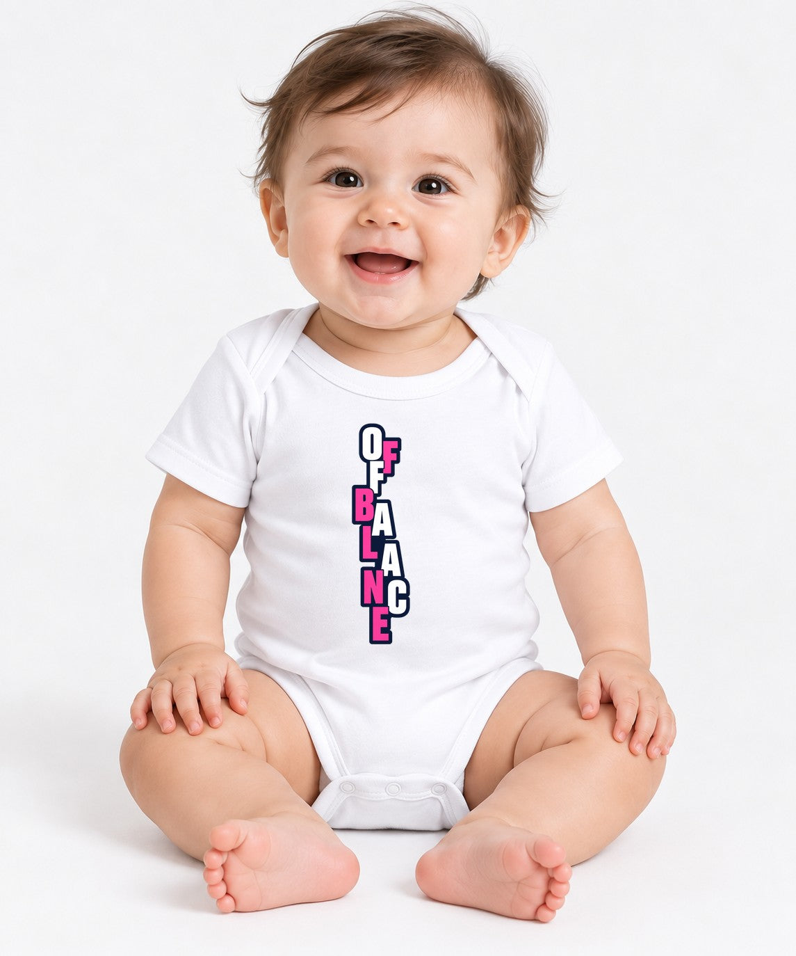 Off Balance Typography Graphic Tee - Bold Statement Design - White
