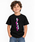 Off Balance Typography Graphic Tee - Bold Statement Design - Black