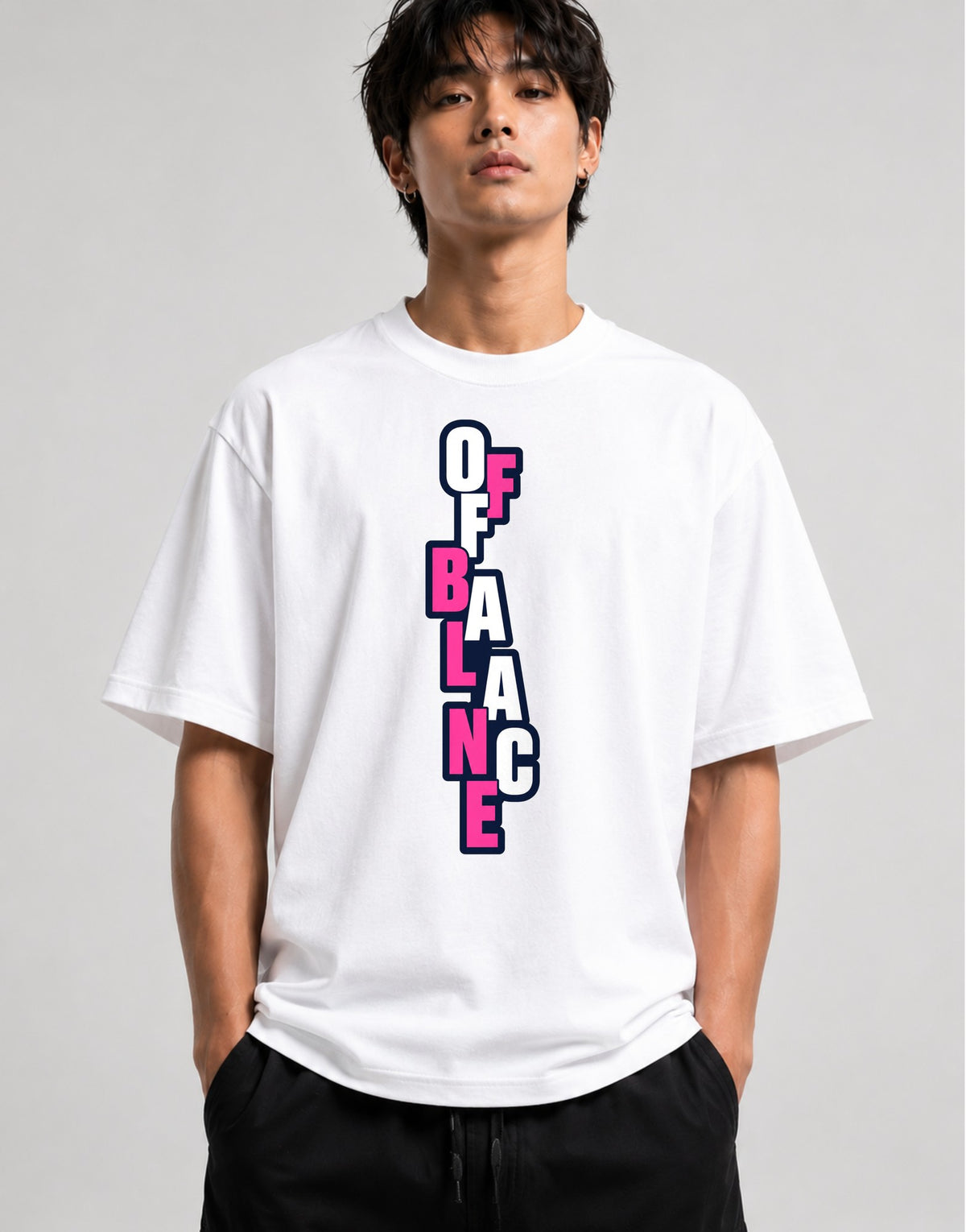 Off Balance Vertical Staggered Bold - White