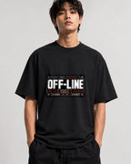 Off-Line Technical Garments Graphic Tee - Cyberpunk Streetwear - Black