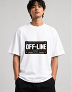 Off-Line Technical Garments Graphic Tee - Cyberpunk Streetwear - White