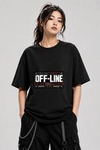 Off-Line Technical Garments Graphic Tee - Cyberpunk Streetwear - Black