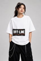 Off-Line Technical Garments Graphic Tee - Cyberpunk Streetwear - White