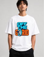 Off The Grid Astronaut Tee - Retro Space Gamer Graphic Shirt - White
