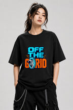 Off The Grid Astronaut Tee - Retro Space Gamer Graphic Shirt - Black