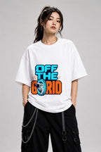 Off The Grid Astronaut Tee - Retro Space Gamer Graphic Shirt - White