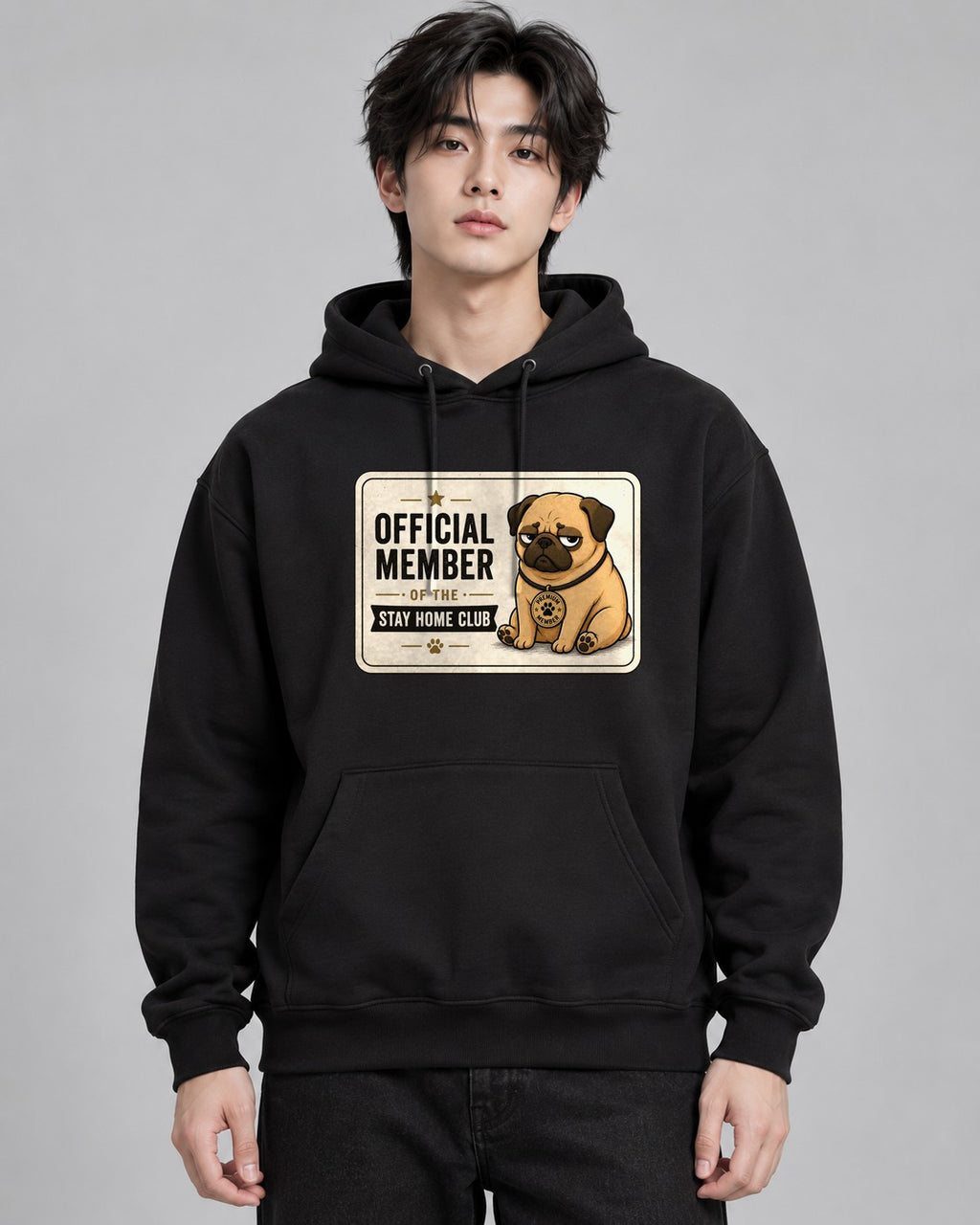 Official Member Stay Home Club Funny - Black