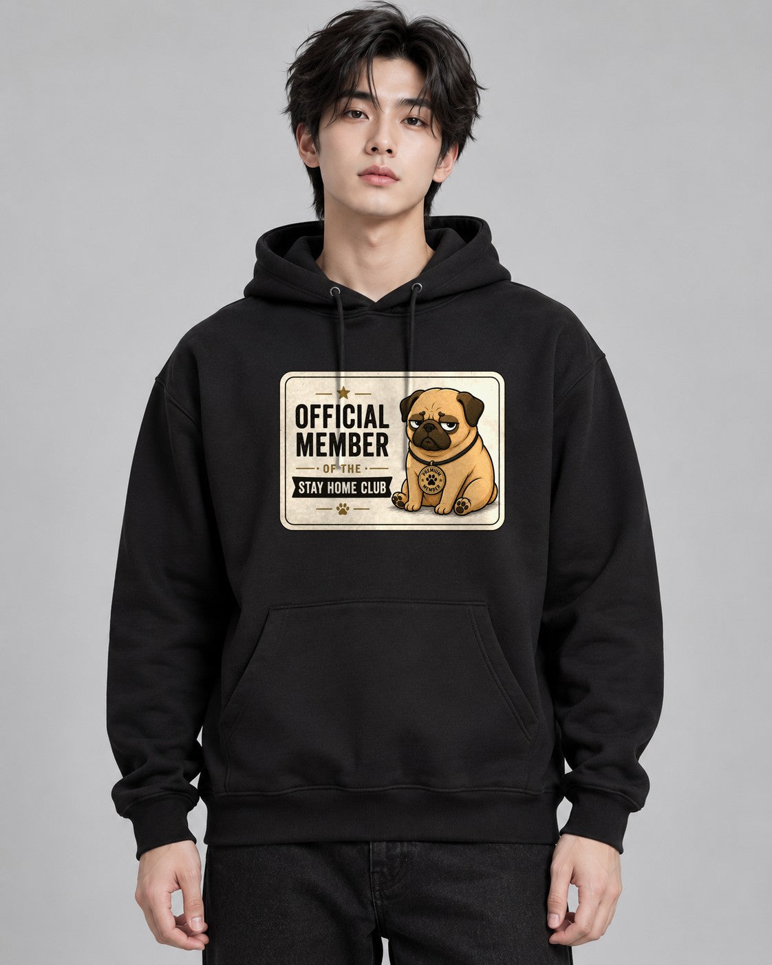 Official Member Stay Home Club Funny - Black