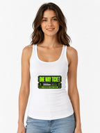 One Way Ticket Graphic Tee - Mystery Destination Airplane Design - White