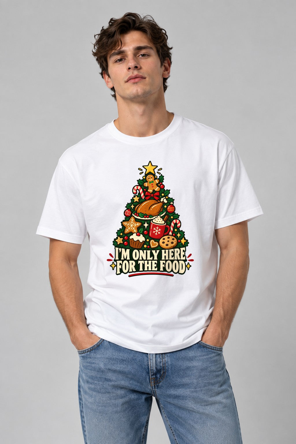 Only Here For Food - White