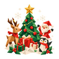 Origami Christmas Scene