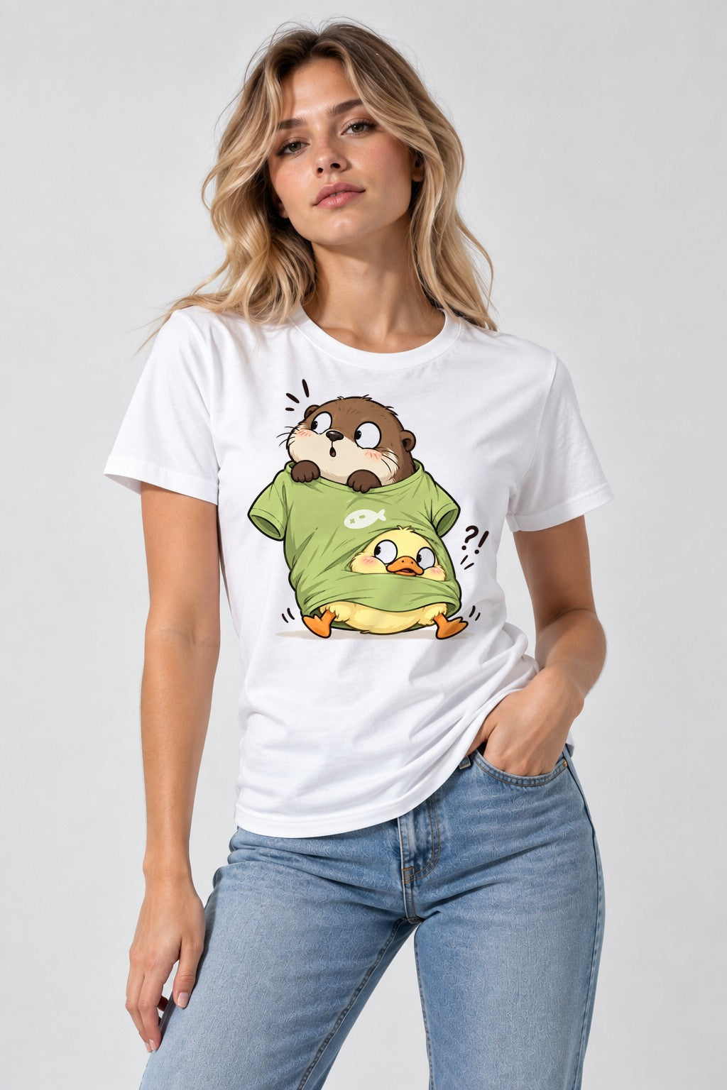 Otter and Duck - White
