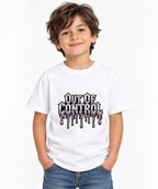 Out of Control Drip Gothic Horror Graphic Tee - White