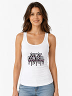 Out of Control Drip Gothic Horror Graphic Tee - White