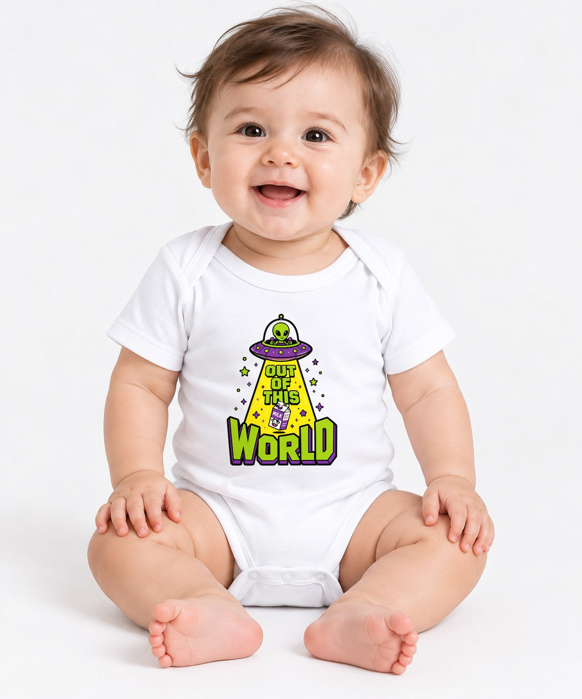 Out Of This World UFO Alien Abduction Shirt - Funny Space Design - White