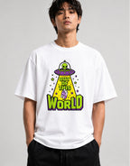 Out Of This World UFO Alien Abduction Shirt - Funny Space Design - White