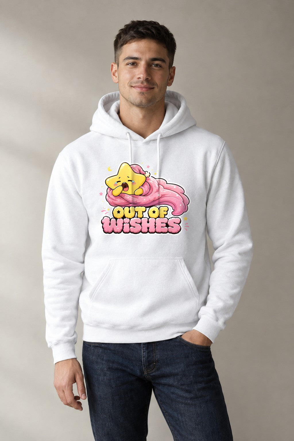 Out Of Wishes - Cute Yawning Shootin - White