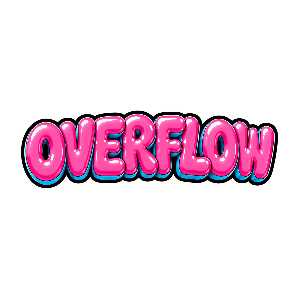 Overflow Bubble Letter Graphic Tee - Bold Pink Street Style