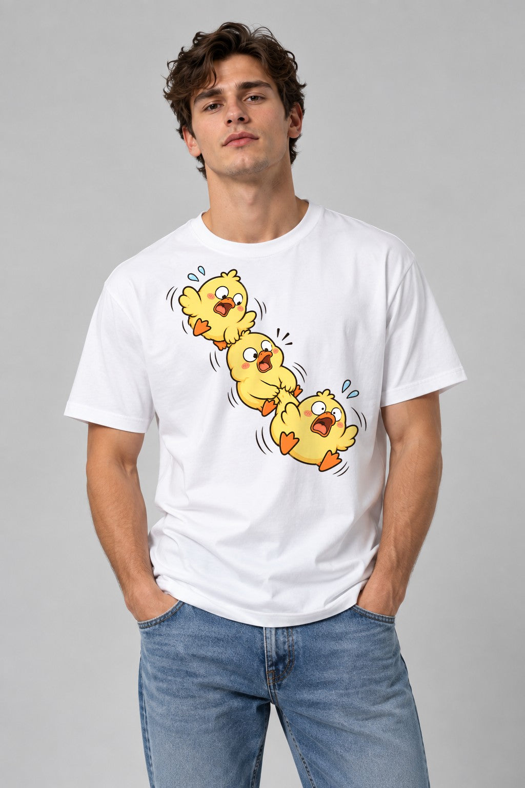 Panicked Chicks Stack - White