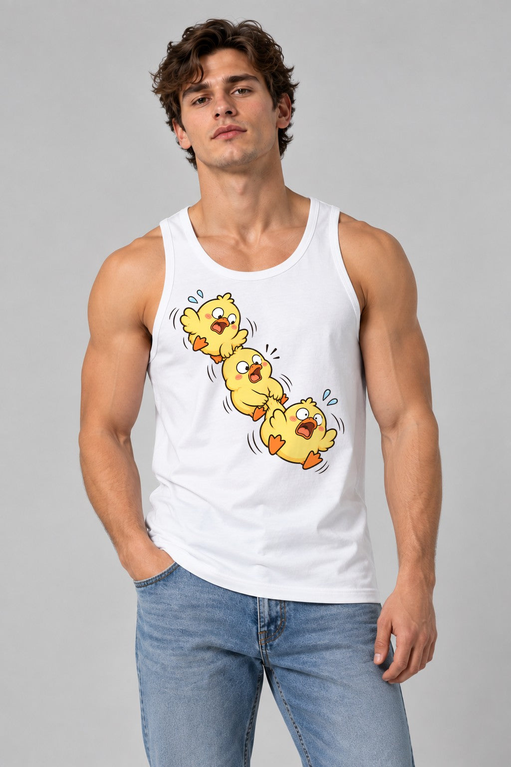 Panicked Chicks Stack - White