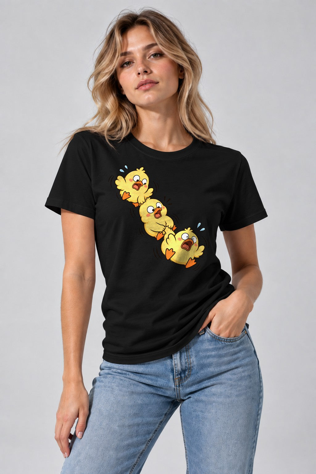 Panicked Chicks Stack - Black