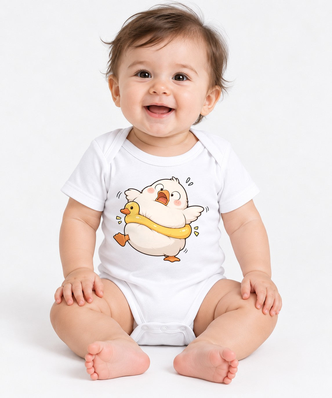 Panicked Duck Hug - White