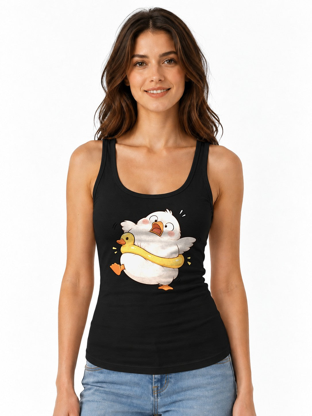 Panicked Duck Hug - Black
