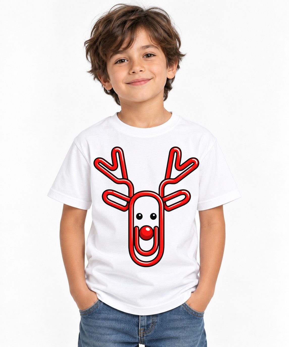 Paperclip Reindeer - White