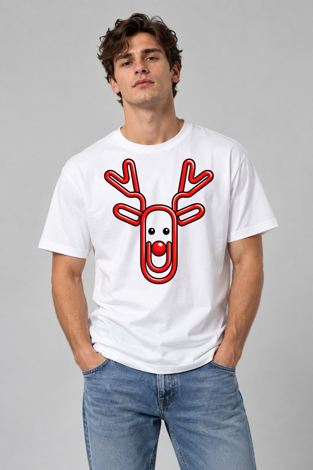 Paperclip Reindeer - White