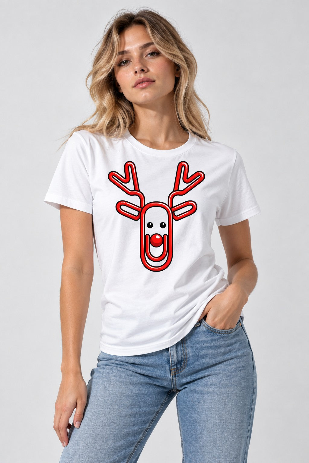 Paperclip Reindeer - White