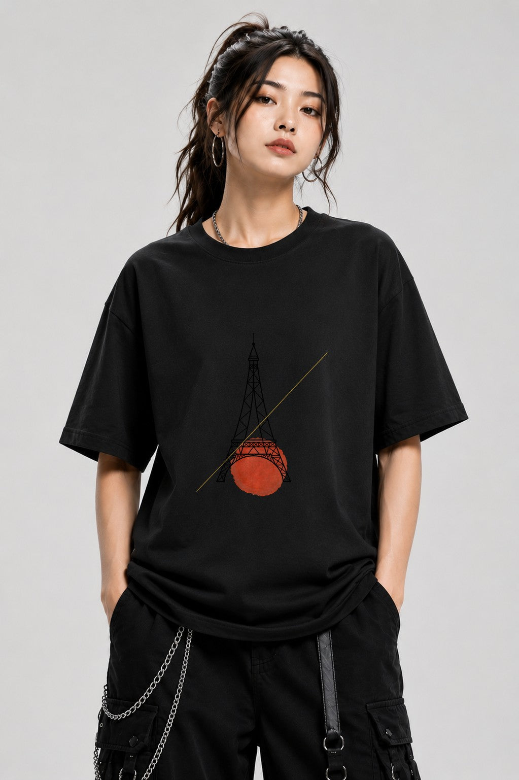 Paris Tower Sunset - Black