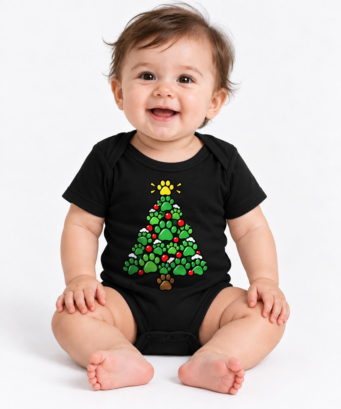 Paw Print Christmas Tree - Black