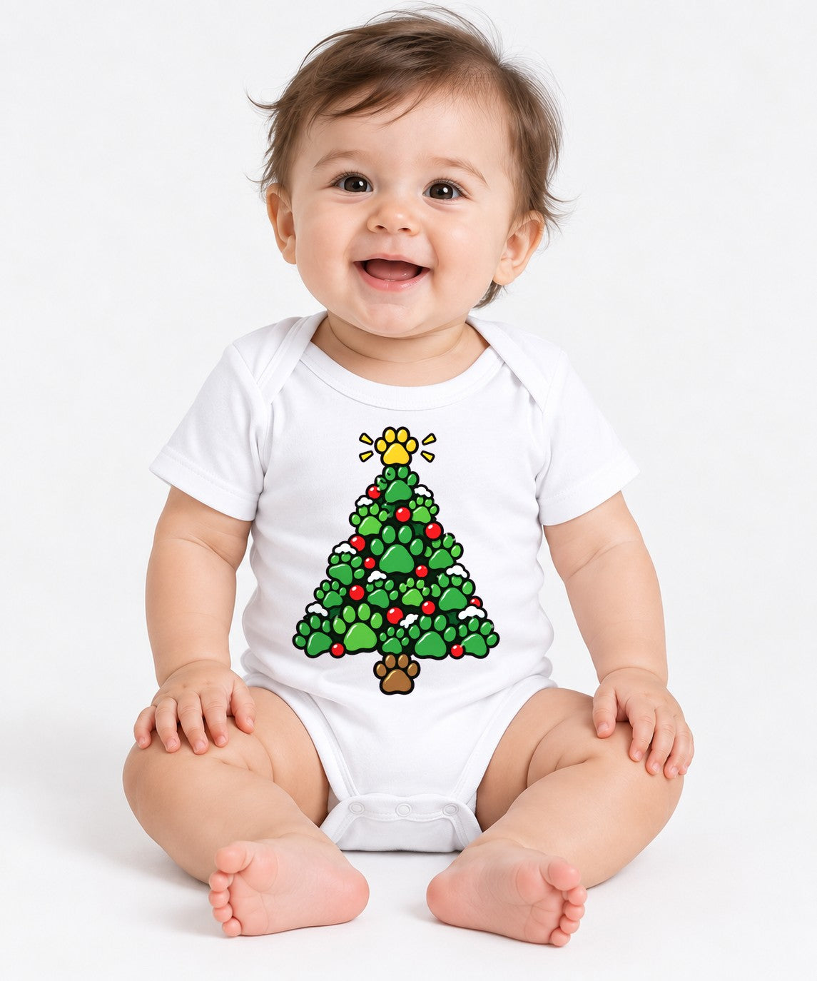 Paw Print Christmas Tree - White