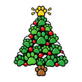 Paw Print Christmas Tree