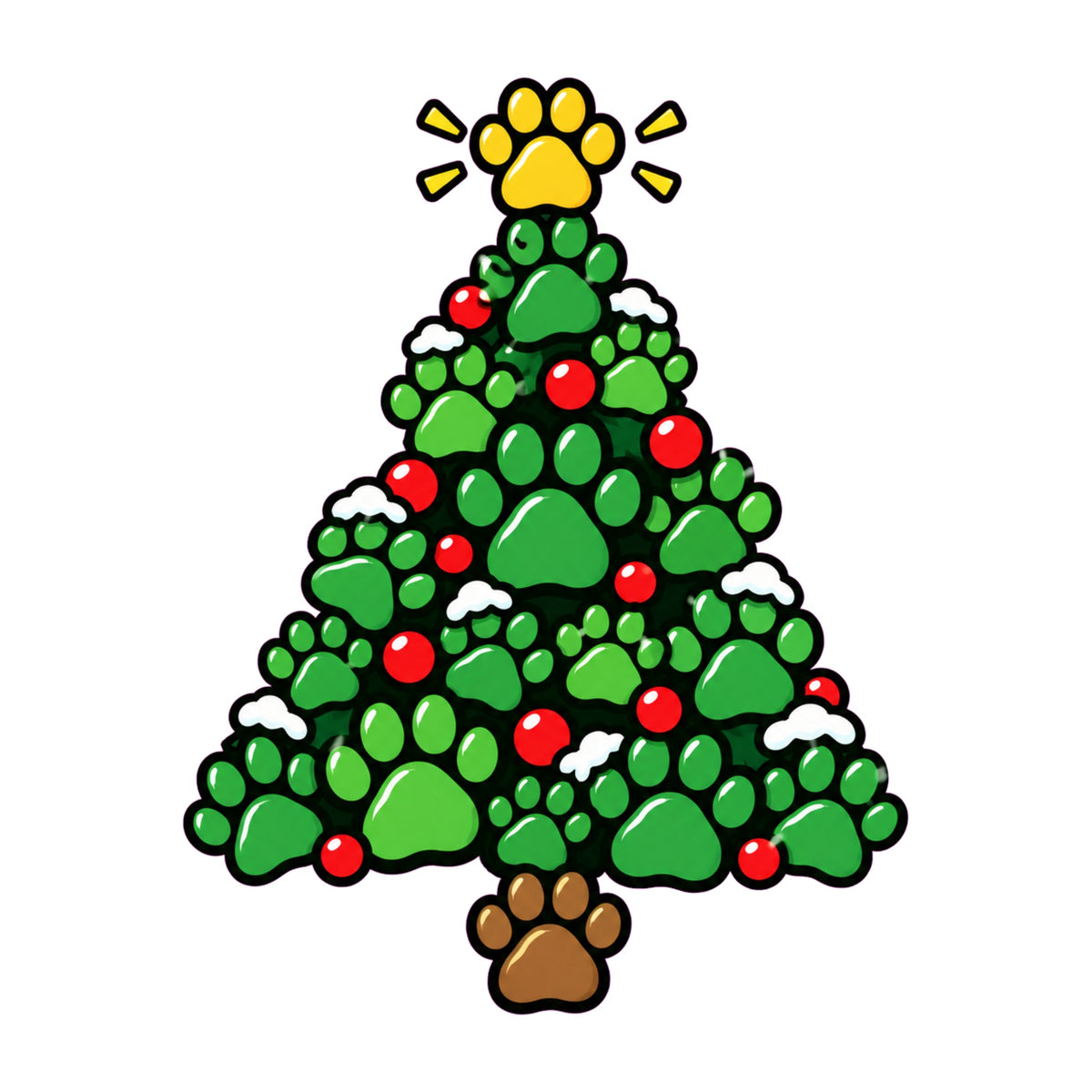 Paw Print Christmas Tree